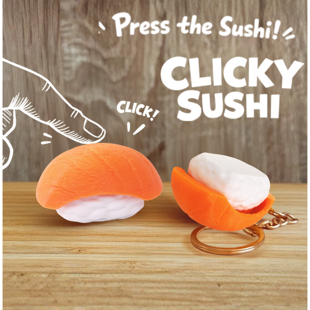 三文魚壽司按按 (Sushi Click Keychain)-無用良品