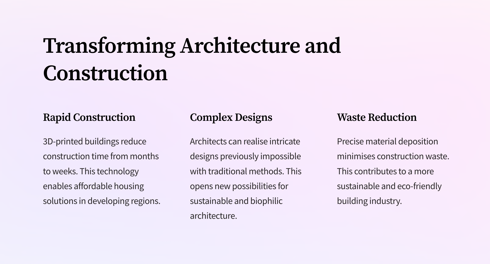 Transforming Architecture and Construction