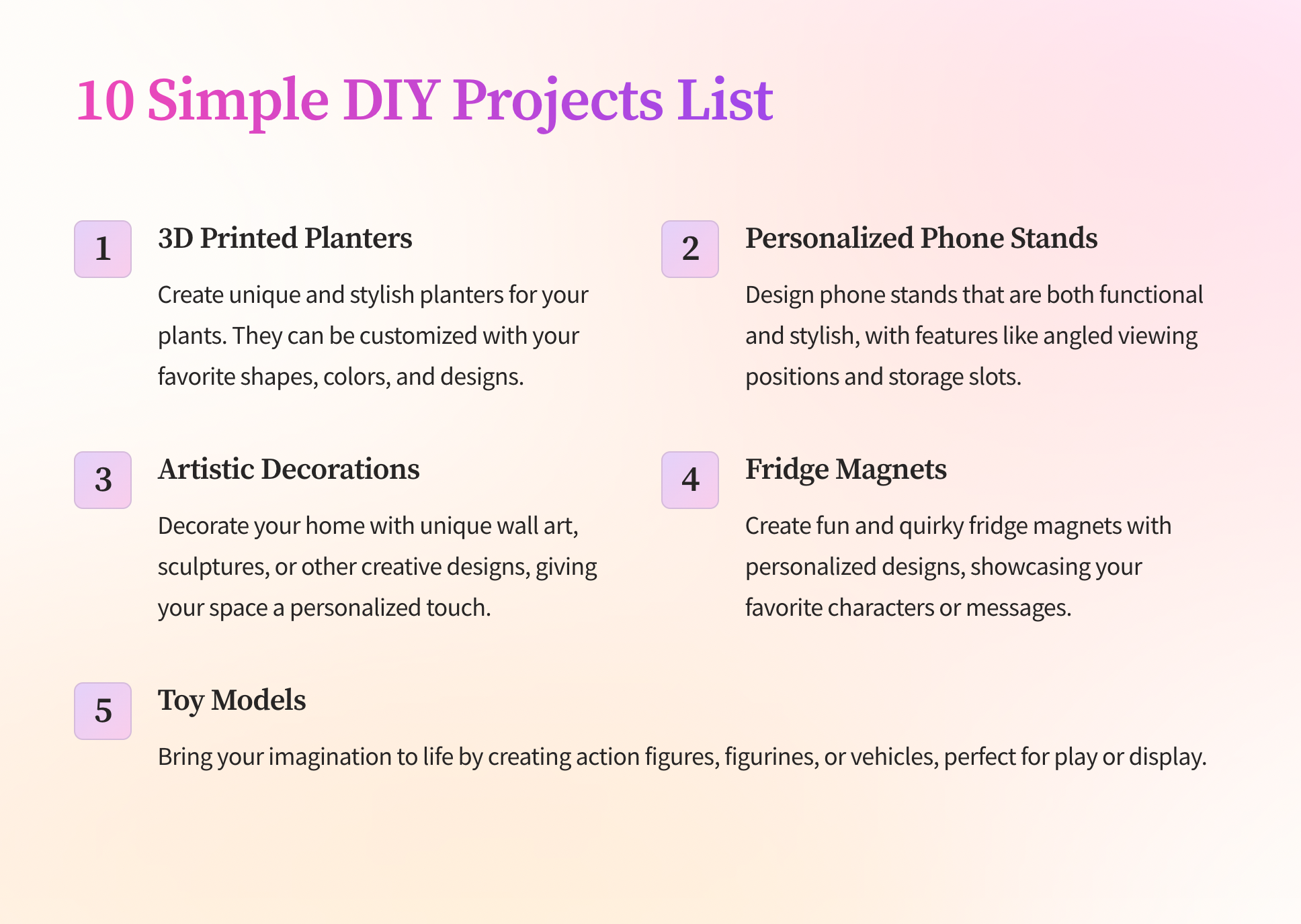 10 Simple DIY Projects List