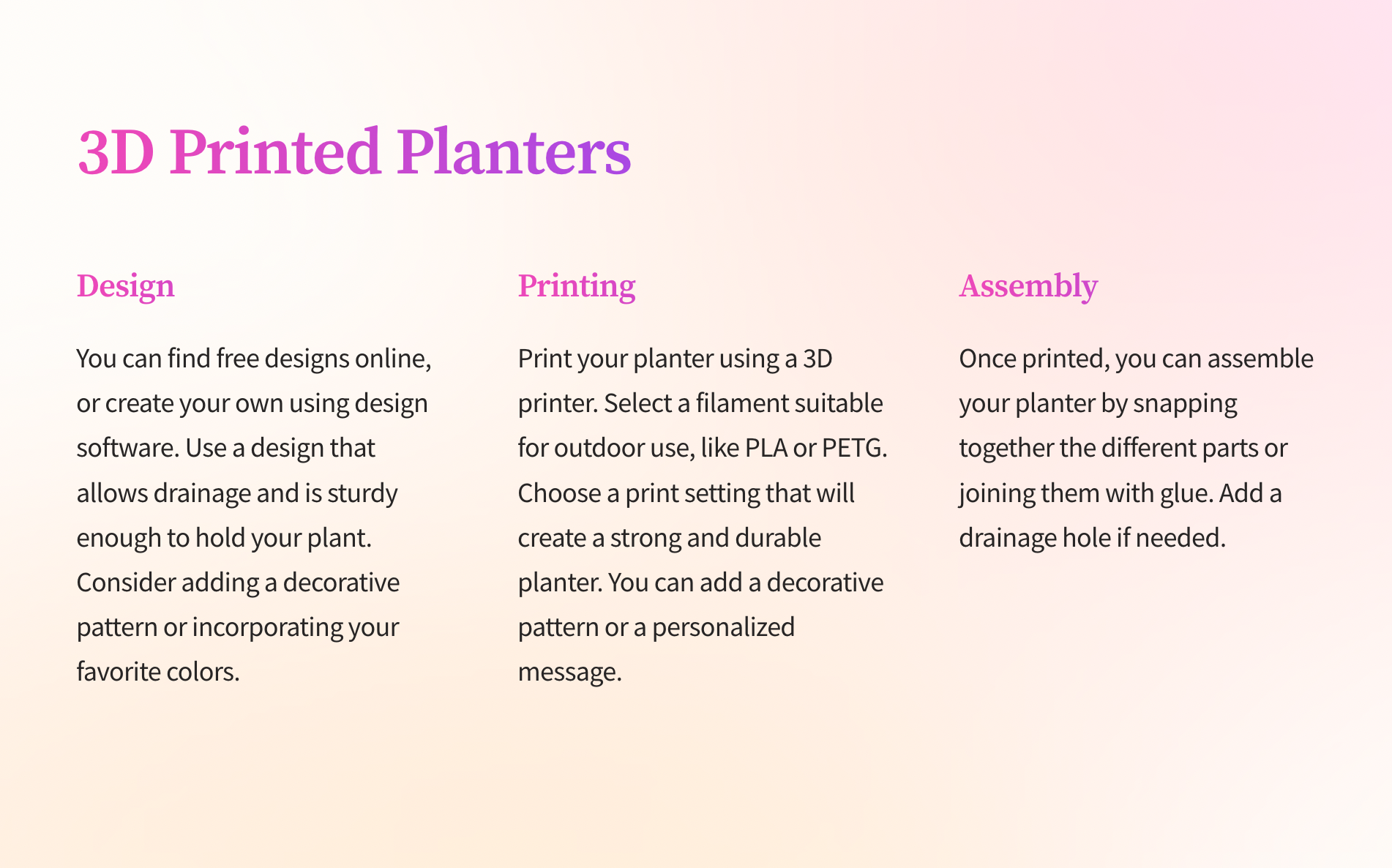 3D Printed Planters