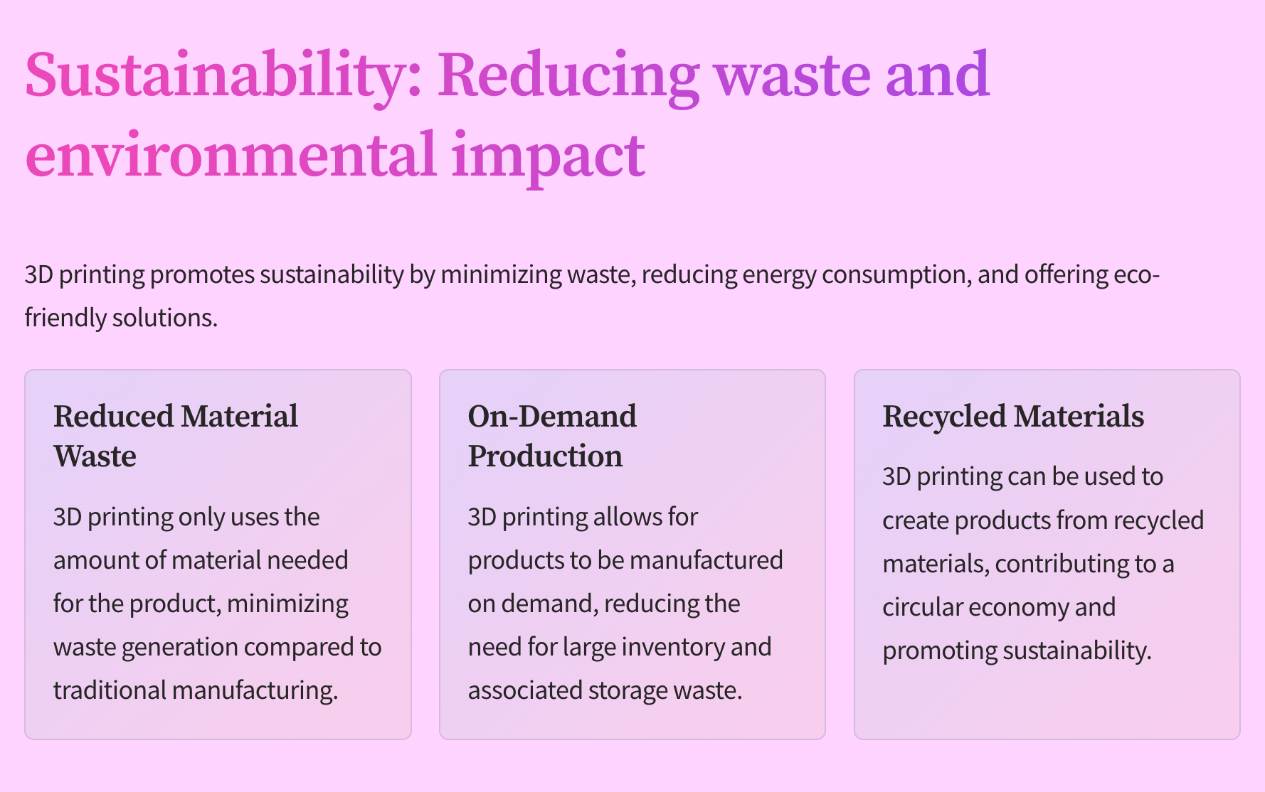 Sustainability: Reducing waste and environmental impact