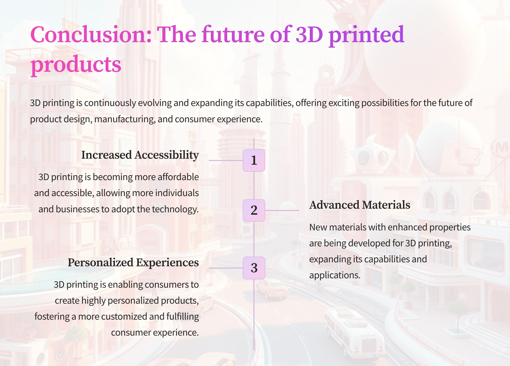 Conclusion: The future of 3D printed products