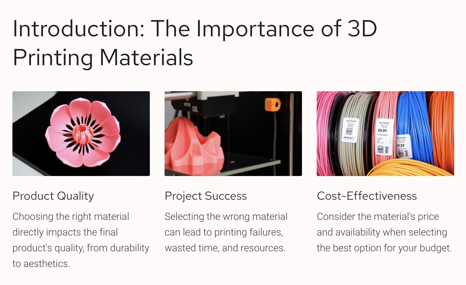 Introduction: The Importance of 3D Printing Materials