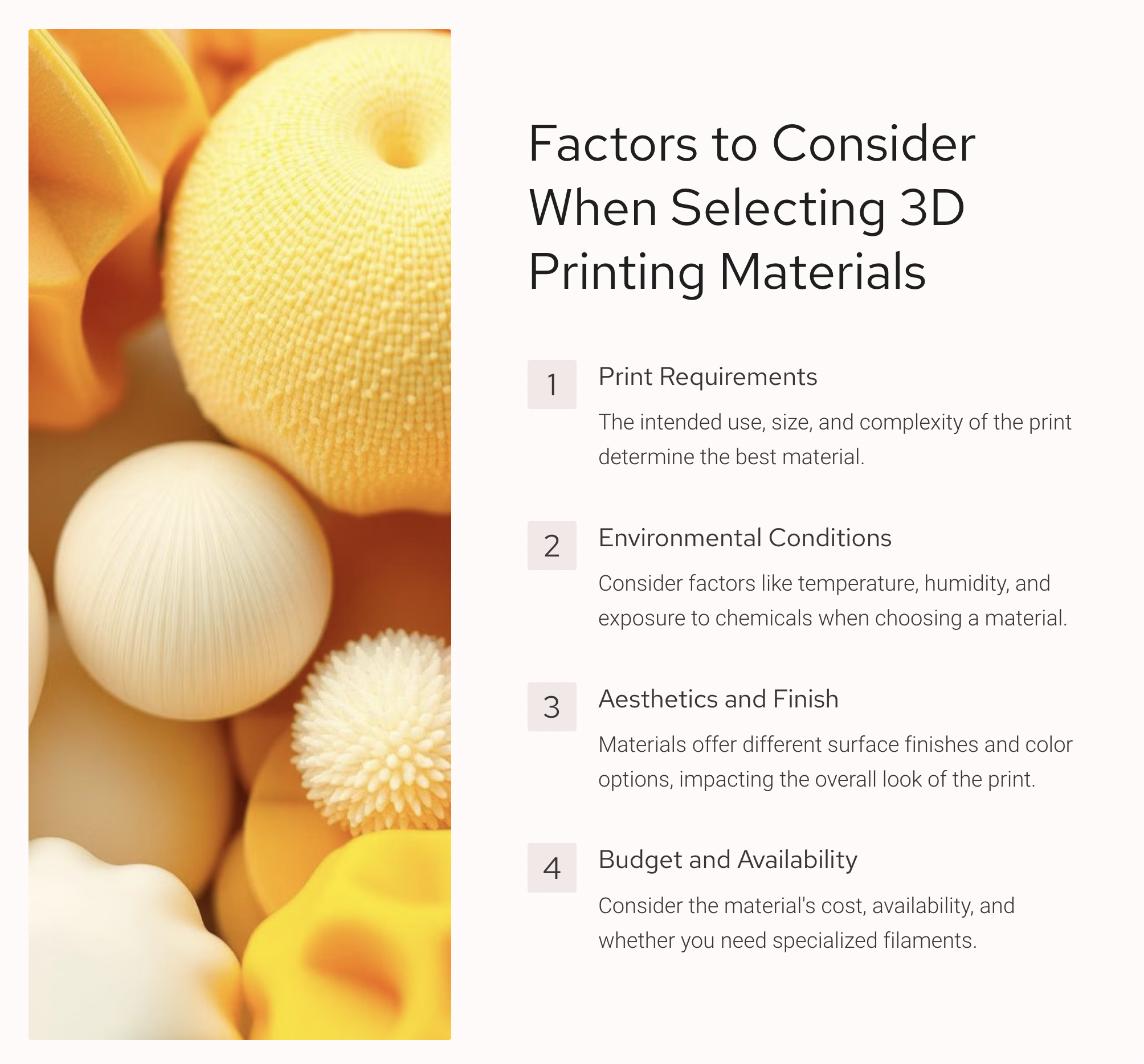 Factors to Consider When Selecting 3D Printing Materials